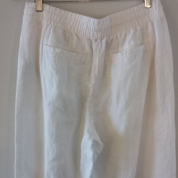 ATHLETA white linen elastic waist pants - Picture 8 of 9